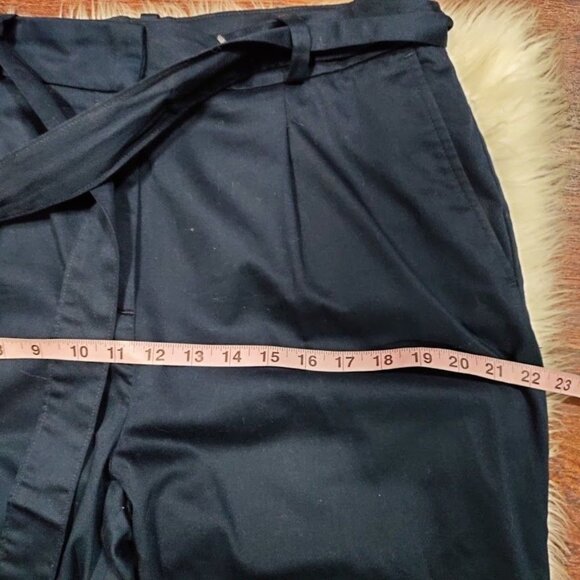 Brooks Brothers Navy Blue Cropped Preppy Paper Bag Pants Women's Size 12 NWOT - Picture 9 of 12